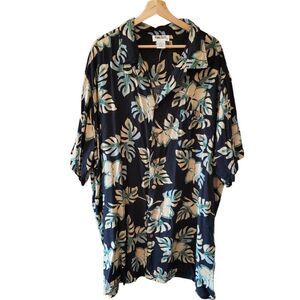 KING SIZE Mens 4XL Hawaiian Shirt Tropical Exotic Flower Beach Subtle Colors